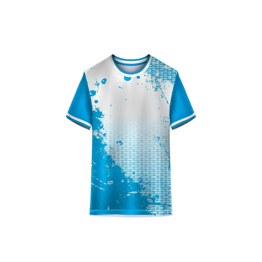 Sky blue white custom sports jersey for cricket and football teams