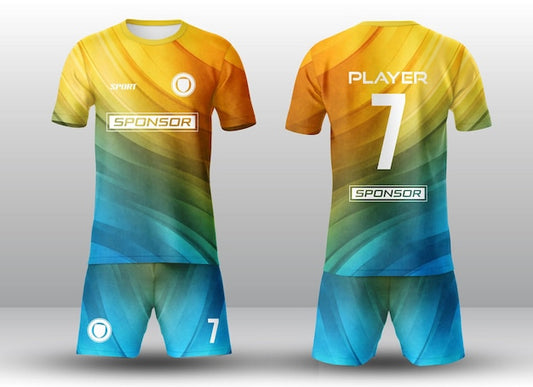 NextPrint Elite Multicolor Sunset Soccer Kit – Personalized Jersey Set