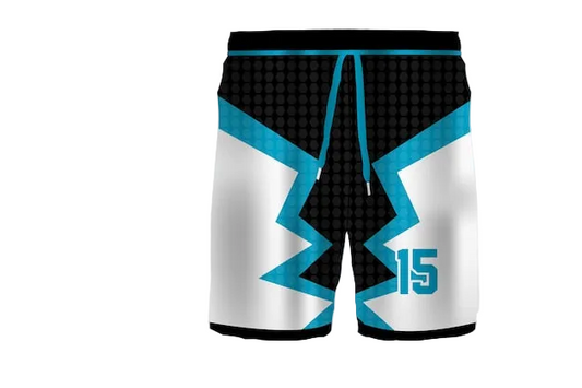 Next Print Custom Black White Cyan Sports Shorts – Premium Teamwear Design
