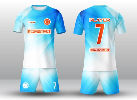 NextPrint Sky Blue White Gradient Football Jersey – Custom Name & Number