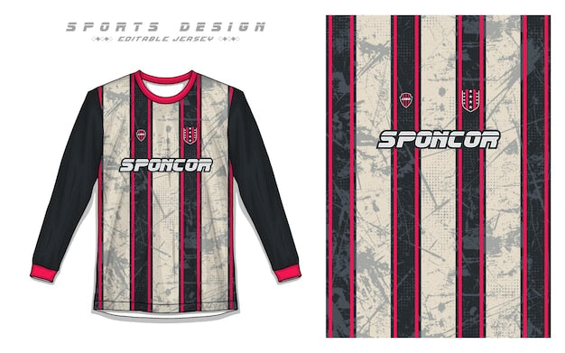 Sport Jersey design Front back Long Sleeve Soccer Jersey Vector Template