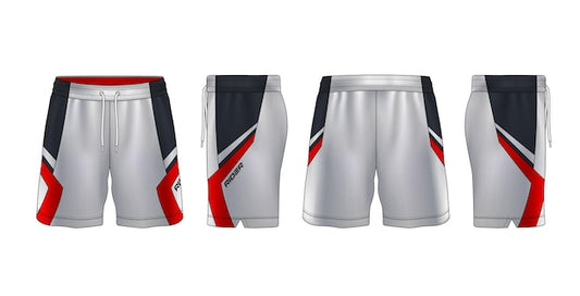 NextPrint Custom Basketball Shorts – Grey Black Red Sports Shorts with Personalized Name & Number