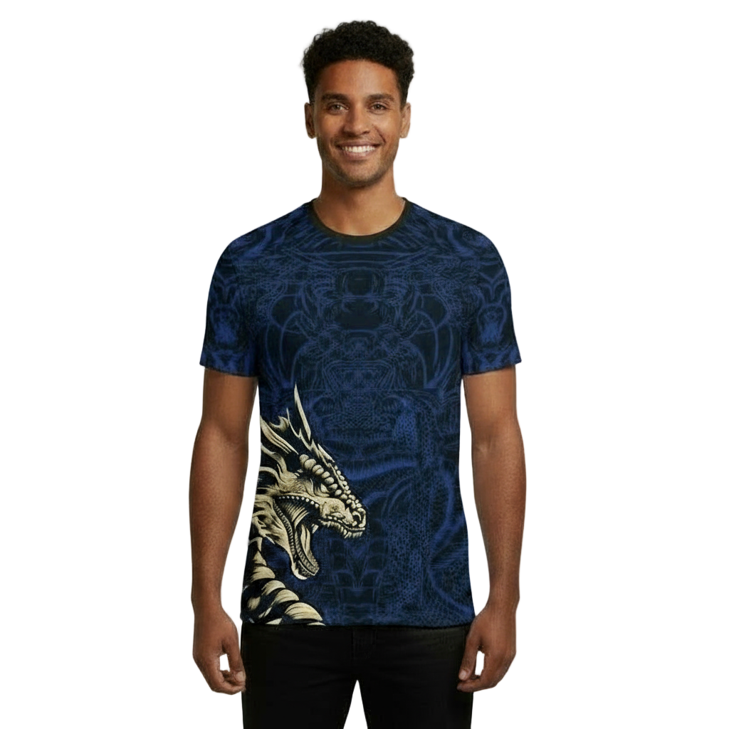 Next Print Sports Jersey T-Shirt With Dragon Print.