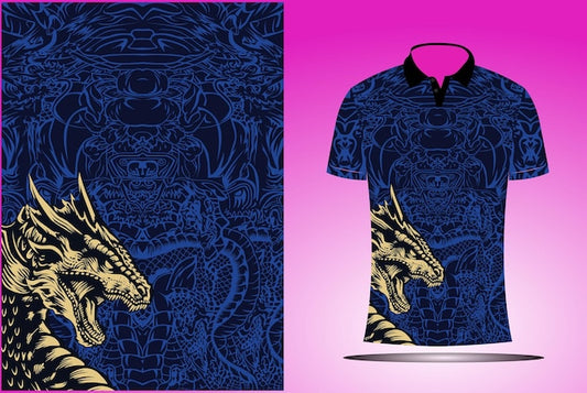 Next Print Sports Jersey T-Shirt With Dragon Print.