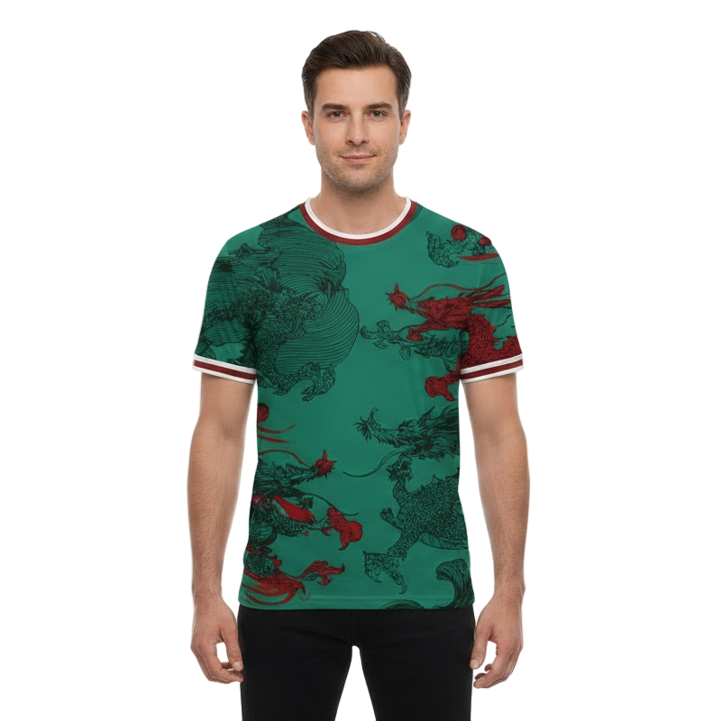 Next Print Sports T-shirt Design with Dragon Motif Printed Jersey.