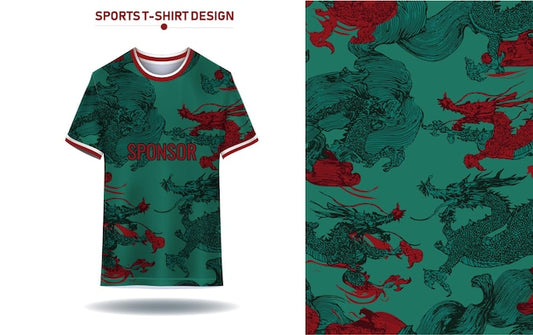 Next Print Sports T-shirt Design with Dragon Motif Printed Jersey.
