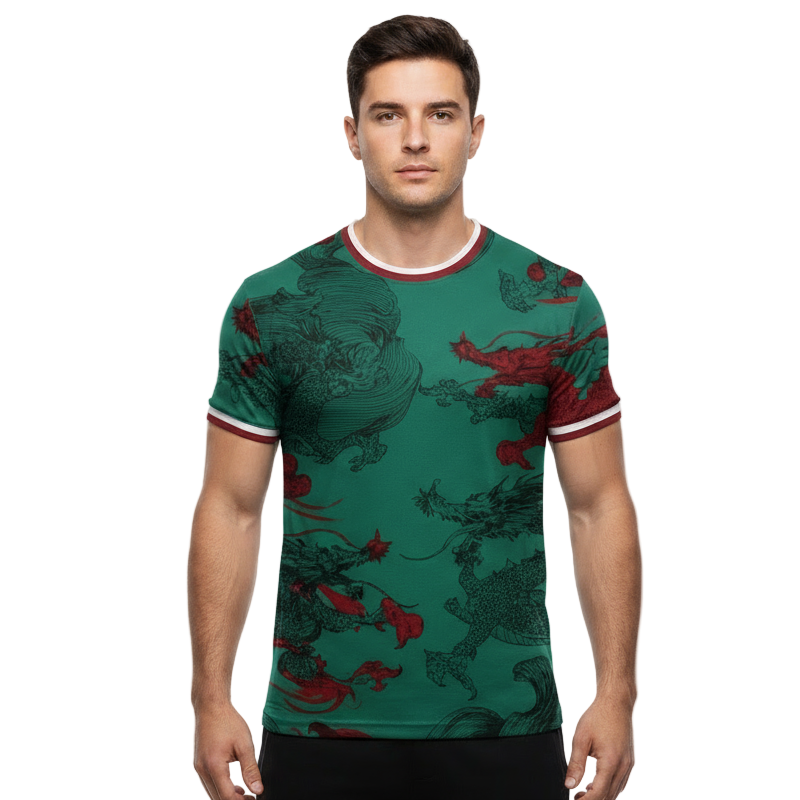 Next Print Sports T-shirt Design with Dragon Motif