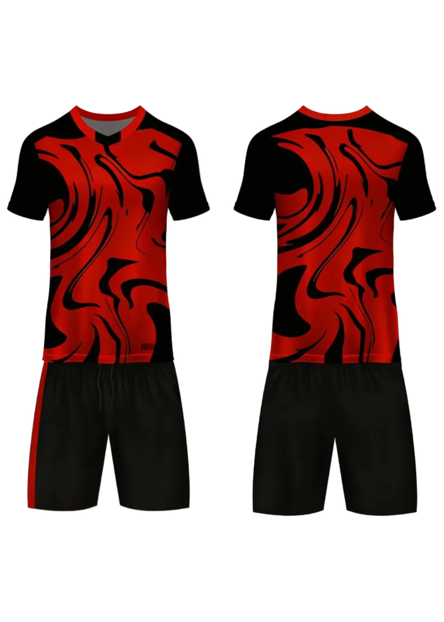 Next print Custom Black & Red Sports Jersey with Shorts | Team Uniform for Cricket, Football & Gym | India