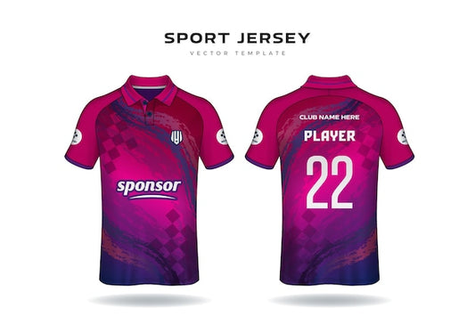 Stylish Athletic Jersey Template with Pink and Red Color Scheme