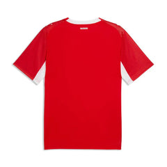 Red football jersey back side with custom player number