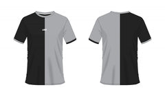 Next Print T-shirt grey and black soccer or football template for team club  . Jersey sport,