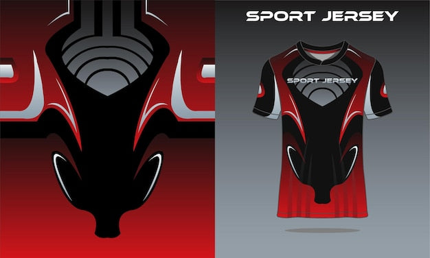 Next Print T-Shirt sport red gradation gray for racing gaming football Jersey.