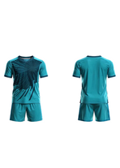 Custom teal sports jersey with shorts set for cricket and football with name and number printing India