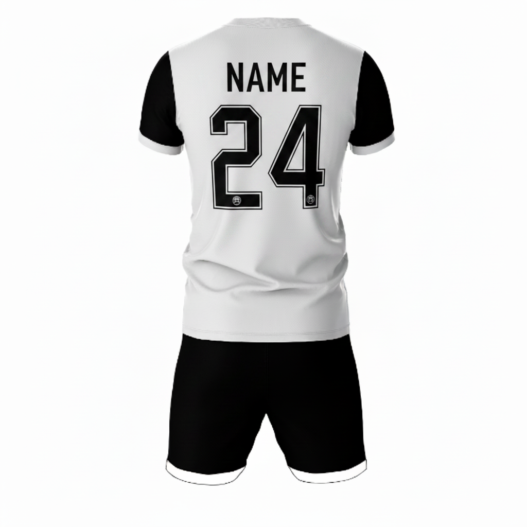 Teal pixel wave sports jersey set for men back view