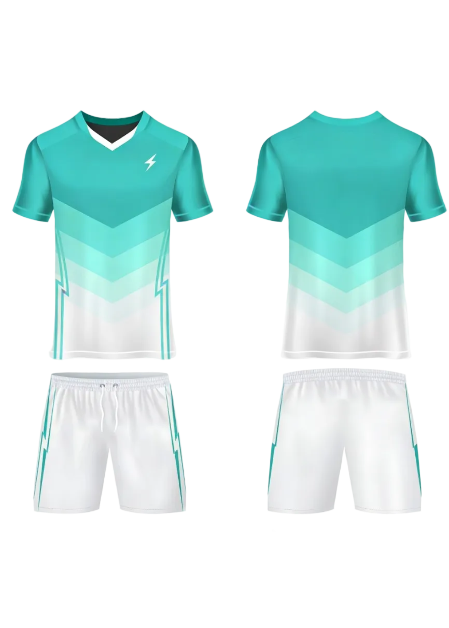 Next print Teal White Football Jersey with Shorts – Custom Sports Uniform for Teams | India