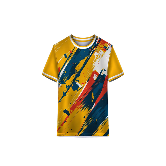 Teal Yellow Custom Sports Jersey with Personalized Name and Number for Cricket and Football Teams