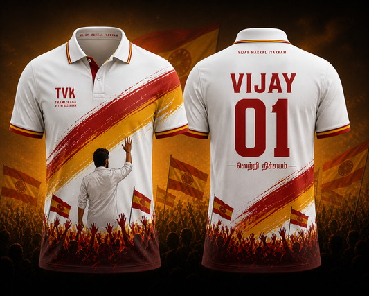 Thamizhaga Vettri Kazhagam custom polo T-shirt India
