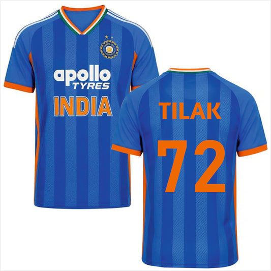 Next Print India Blue Jersey With Name Print Tilak T-Shirt.