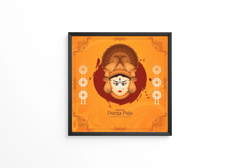 Traditional Durga Puja and Happy navratri indian religious frame - Next Print