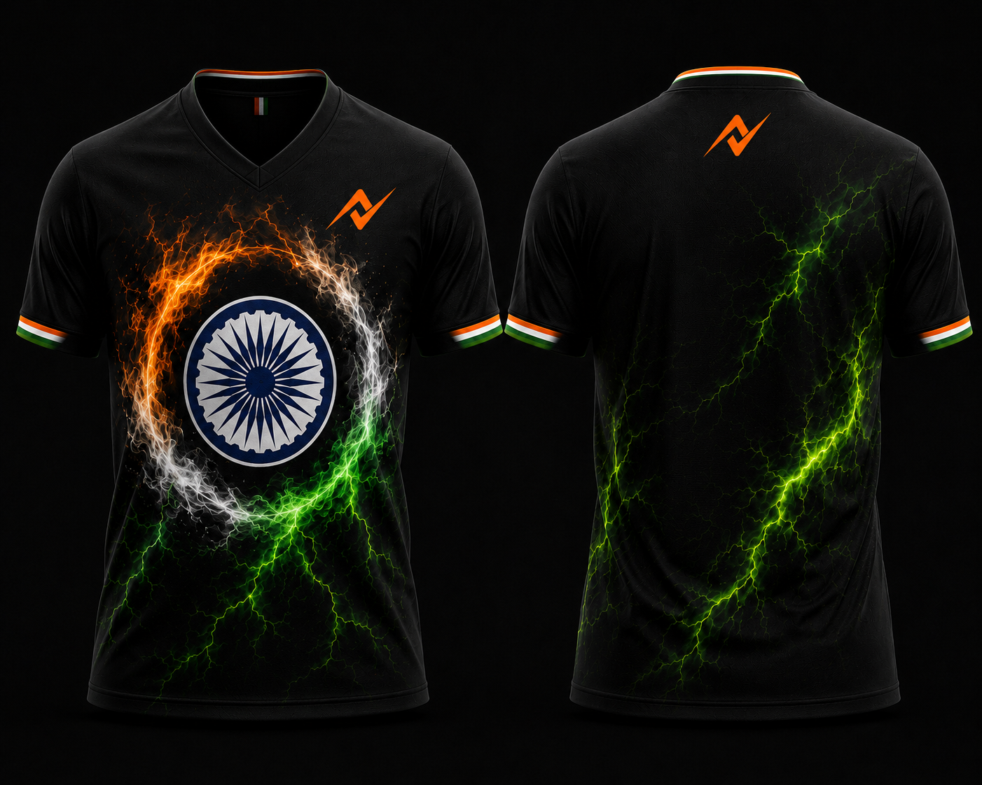 Tricolor heartbeat India in every heart graphic jersey