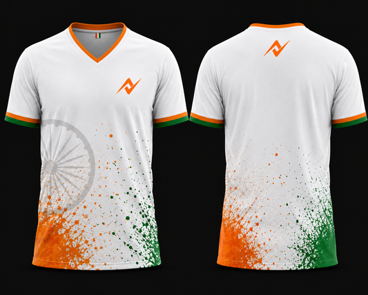 Proud India stands tall tricolor graphic jersey