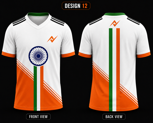 Tricolor splash art vibrant paint effect jersey India