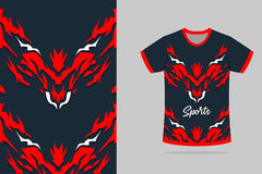 Next Print Tshirt mockup abstract texture grunge texture sport jersey design in red black color