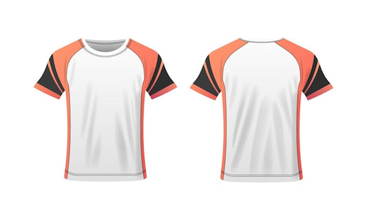 Next Print Tshirt mockup Flat orange Tshirt mockup for your design Tshirt football layout Vector illustration