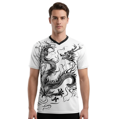 Next Print two white shirts with a dragon on the front and the word gargo on the front