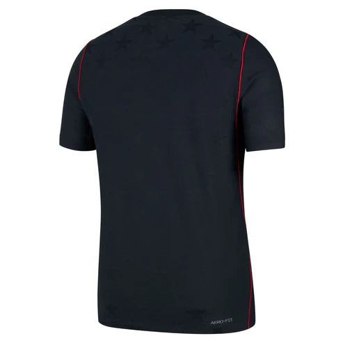 Dark navy football jersey back side with custom player number