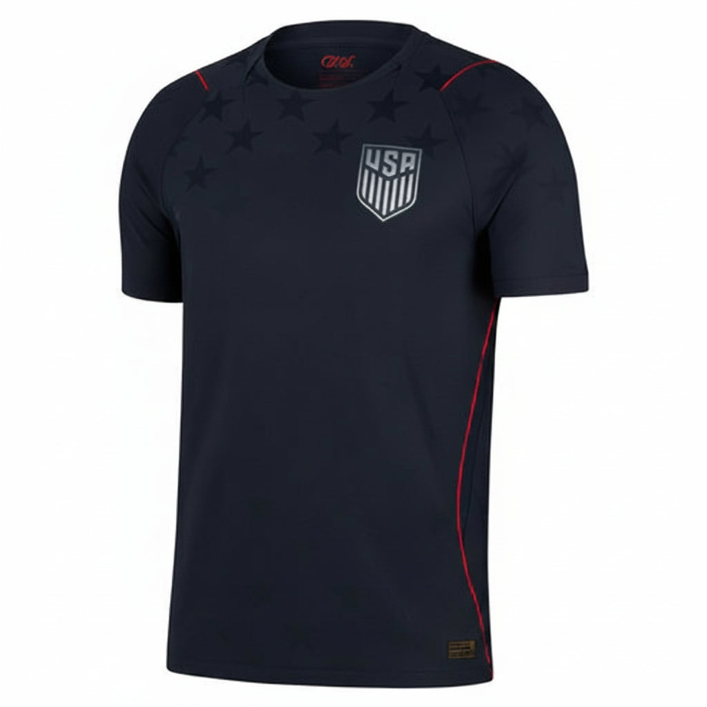 USA inspired dark navy football fan jersey front view