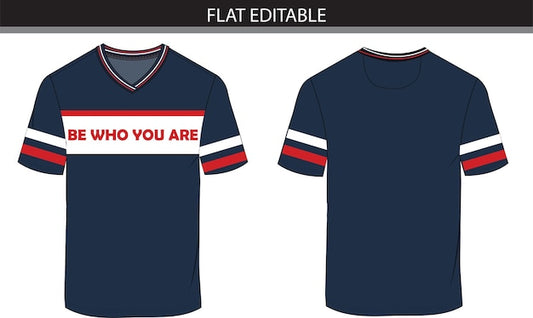Next Print V neck tshirt with color block vector file