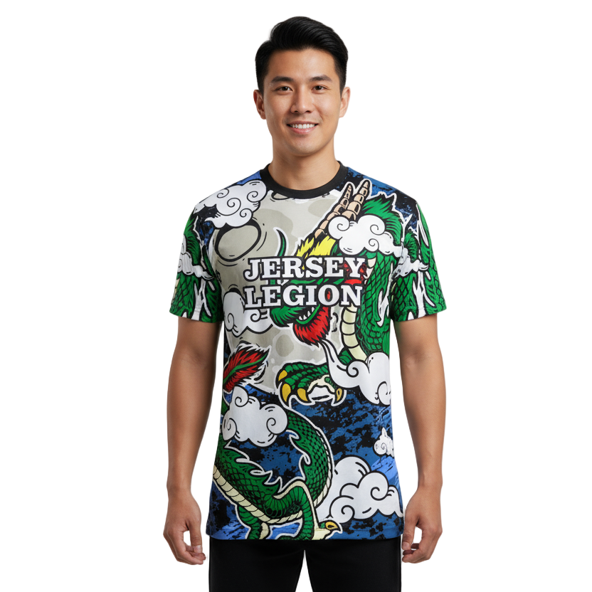 Next Print Chinese dragon over clouds Jersey.