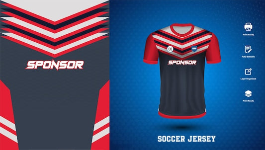 Vector soccer jersey design for sublimation or sports tshirt design for cricket football