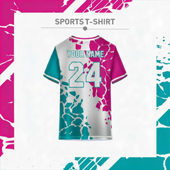 Vibrant round neck athletic t-shirt design for cricket football and gym wear