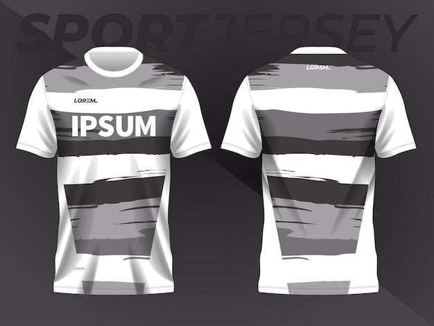 Next Print white abstract background and pattern for sport jersey design and mockup front and back view