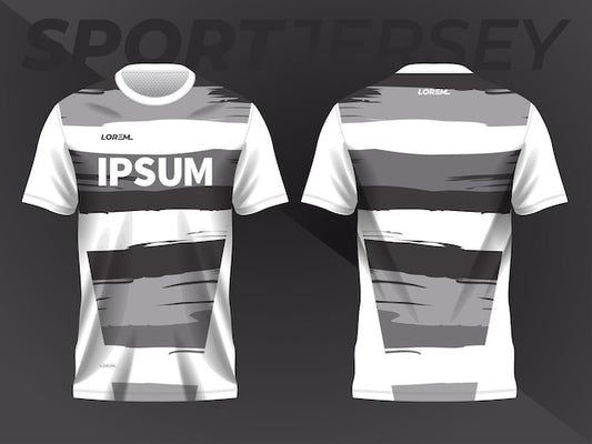 Next Print white abstract background and pattern for sport jersey design and mockup front and back view