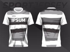 Next Print white abstract background and pattern for sport jersey design and mockup front and back view