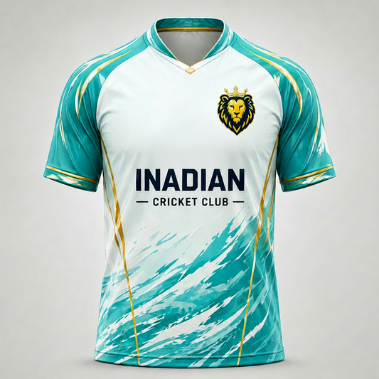 Next print Custom White Blue Sports Jersey for Cricket & Football – Design Your Own Teamwear