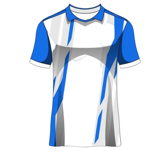 White blue custom esports jersey front view