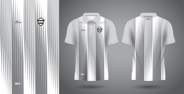 white and gray polo sport sublimation jersey template