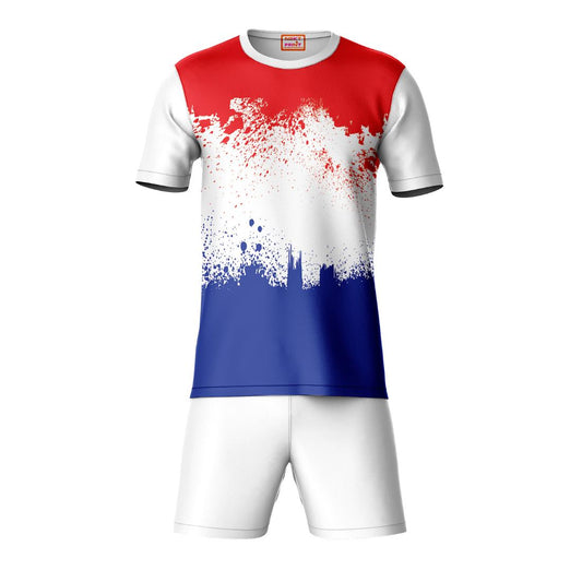 White grey sports t-shirt with shorts co-ord set front view