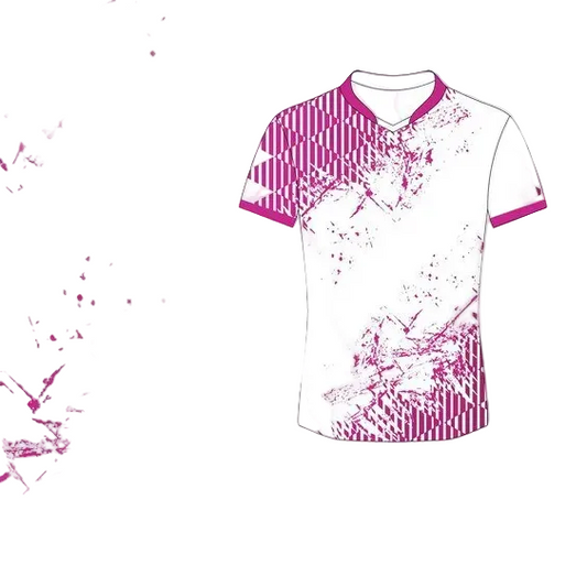 White pink splatter custom esports jersey front view