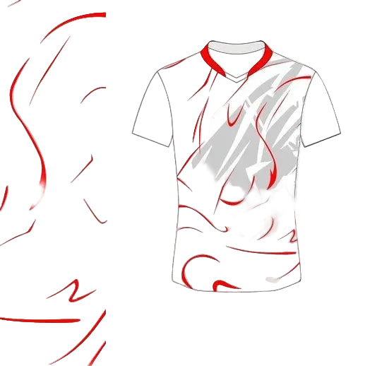 White red grey abstract custom esports jersey front view