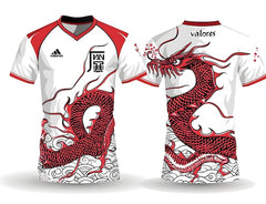 Next Print white and red shirt with the word adidas on it