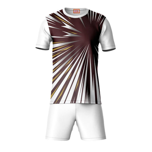 White red sports t-shirt with shorts co-ord set front view