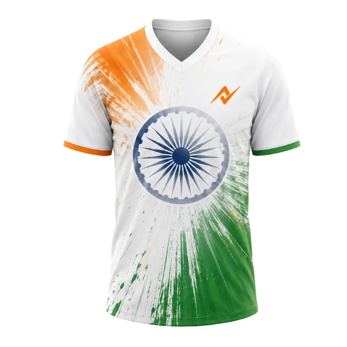 White Saffron Green Freedom Burst Jersey front view