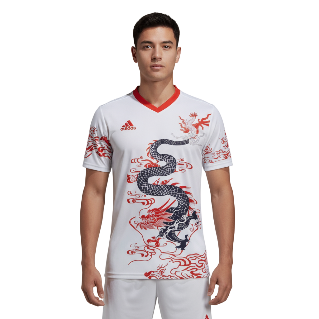 Next Print white shirt with a dragon on it