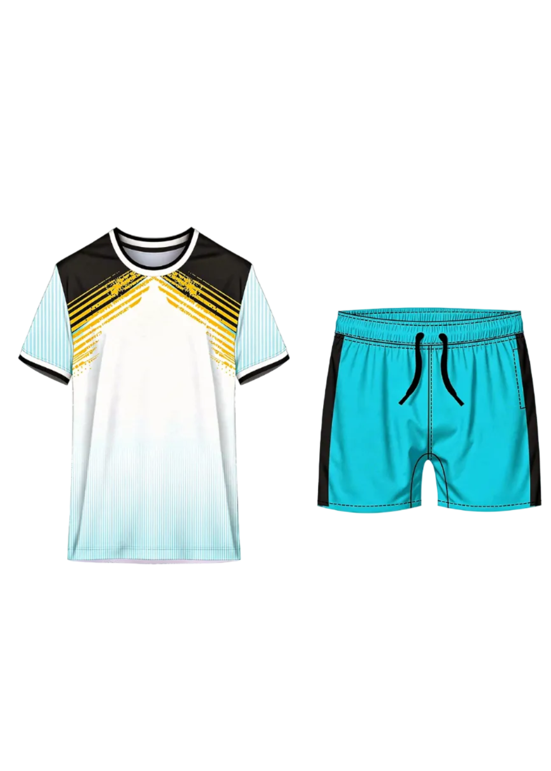 Next print White Custom Sports Jersey with Shorts – Team Kit for Cricket & Football