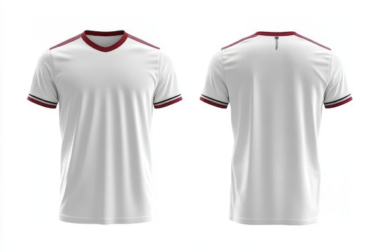 Next Print white sports jersey featuring a vneck and contrasting sleeve details